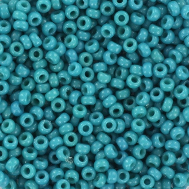 Miyuki seed beads 11/0, duracoat opaque azure 4483, japanese beads, turquoise blue rocailles, size 11 2mm, Miyuki blue beads