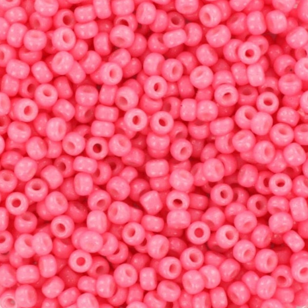 10g Miyuki seed beads 11/0, duracoat opaque carnation 4467, japanese beads, color pink, size 2mm, bright rocailles, Miyuki pink beads