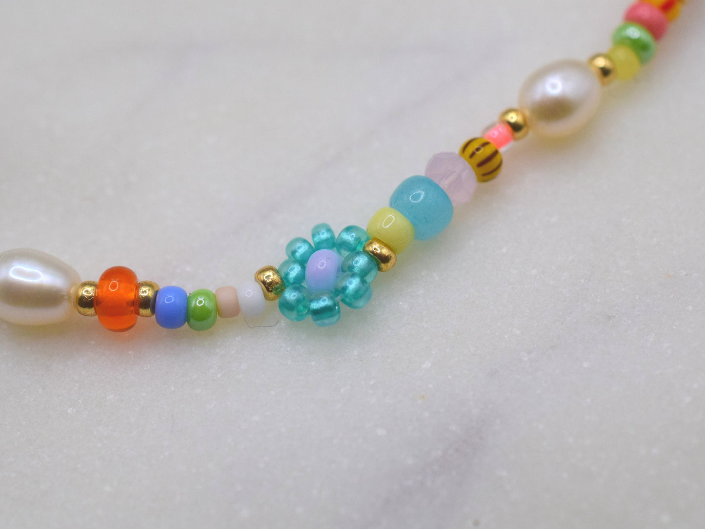 Colorful bead and pearl bracelet, flower bracelet mixed bead, freshwater pearl bracelet for women, Valentine bracelet gift