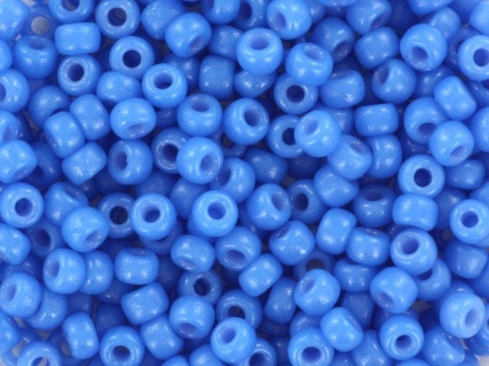 10g Miyuki seed beads 8/0, duracoat opaque delphinium blue 4484, japanese beads, round rocailles blue, size 8 3mm, bright blue glass beads