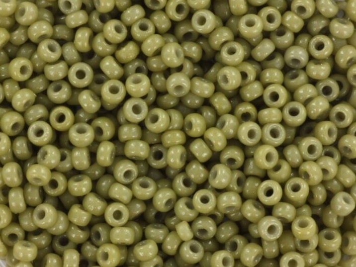 Miyuki seed beads 11/0, duracoat opaque cactus green 4474 10g, japanese beads, 2mm green beads, green glass beads