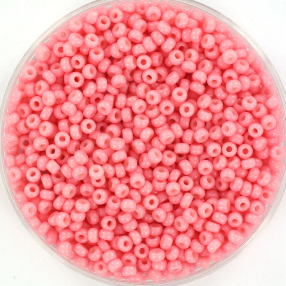 Miyuki seed beads 11/0, duracoat opaque lychee 4463 10g, japanese beads, 2mm light pink beads, pink round rocailles