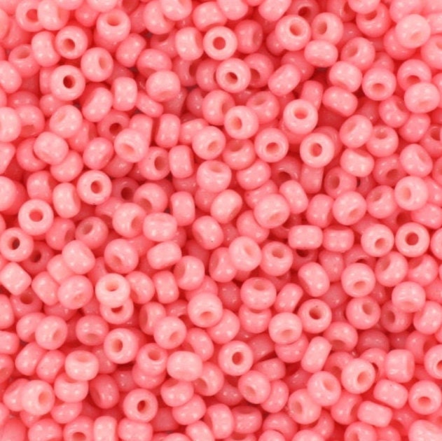 Miyuki seed beads 11/0, duracoat opaque lychee 4463 10g, japanese beads, 2mm light pink beads, pink round rocailles