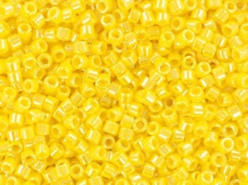 Miyuki Delica beads opaque luster canary yellow, 5g 11/0 DB1562, cylindrical beads, 1.6mm beads, luster yellow Miyuki DB 1562, glossy yellow