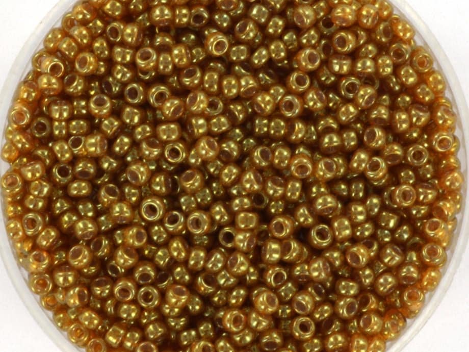 Miyuki seed beads 11/0, ceylon translucent spice 2372 10g, japanese beads, brown beads, size 2mm, gold round rocailles caramel