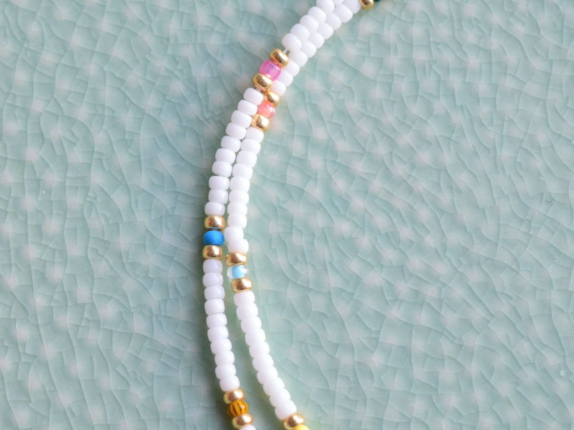 Colorful beaded necklace thin, white beaded necklace, small gifts for women birthday, cute gifts for daughter, dainty beaded necklace