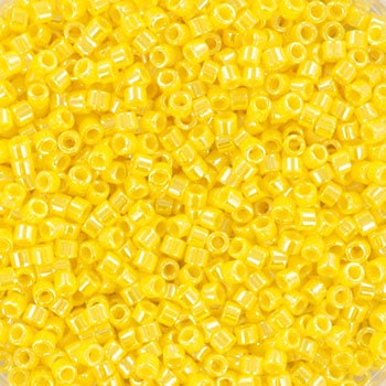 Miyuki Delica beads opaque luster canary yellow, 5g 11/0 DB1562, cylindrical beads, 1.6mm beads, luster yellow Miyuki DB 1562, glossy yellow