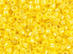 Miyuki Delica beads opaque luster canary yellow, 5g 11/0 DB1562, cylindrical beads, 1.6mm beads, luster yellow Miyuki DB 1562, glossy yellow