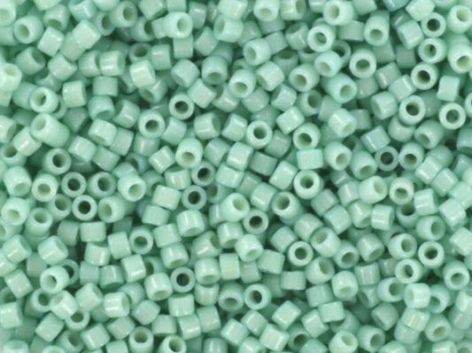 Miyuki Delica beads duracoat opaque dyed mint aqua, 5g 11/0 DB2356, cylindrical beads, 1.6mm beads, teal Miyuki Delicas, color DB 2356