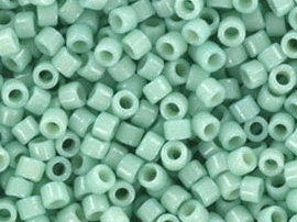 Miyuki Delica beads duracoat opaque dyed mint aqua, 5g 11/0 DB2356, cylindrical beads, 1.6mm beads, teal Miyuki Delicas, color DB 2356