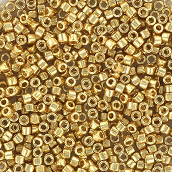 Miyuki Delica beads duracoat galvanized pale gold, 5g 11/0 DB 2501, beads for jewelry making, beads from japan, cylindrical beads