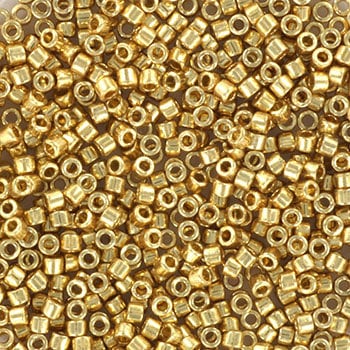 Miyuki Delica beads duracoat galvanized pale gold, 5g 11/0 DB 2501, beads for jewelry making, beads from japan, cylindrical beads