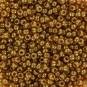 Miyuki seed beads 11/0, ceylon translucent spice 2372 10g, japanese beads, brown beads, size 2mm, gold round rocailles caramel