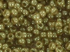 10g Miyuki seed beads 11/0, ceylon translucent celery green 2374, japanese beads, transparent green rocailles, size 2mm beads, dark green