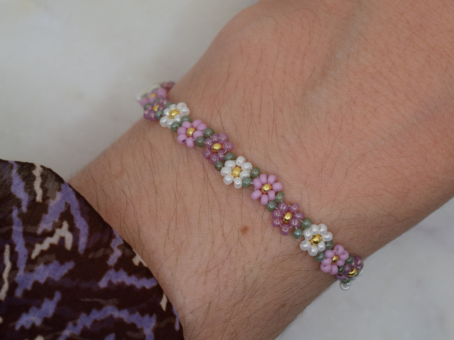 Pink beaded bracelet women, flower bracelet, friendship bracelet, romantic gifts for girlfriend, birthday gift teenage girl jewelry