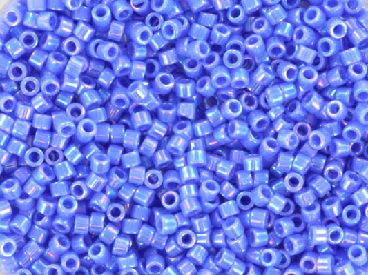 Miyuki Delica beads opaque ab medium blue, 5g size 11/0, color 167, cylindrical beads, Miyuki Delica 167 light blue, lilac Delica beads