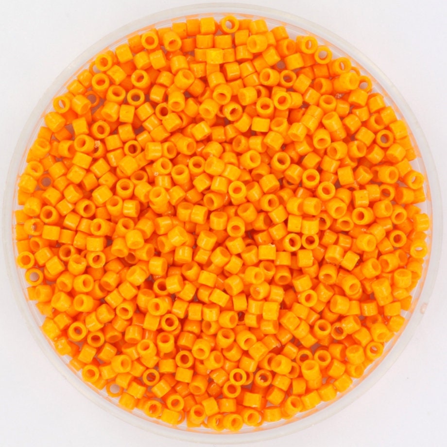 Miyuki Delica beads duracoat opaque dyed kumquat, 5g 11/0 color DB 2104, cylindrical beads, Miyuki orange beads, Miyuki seed beads orange