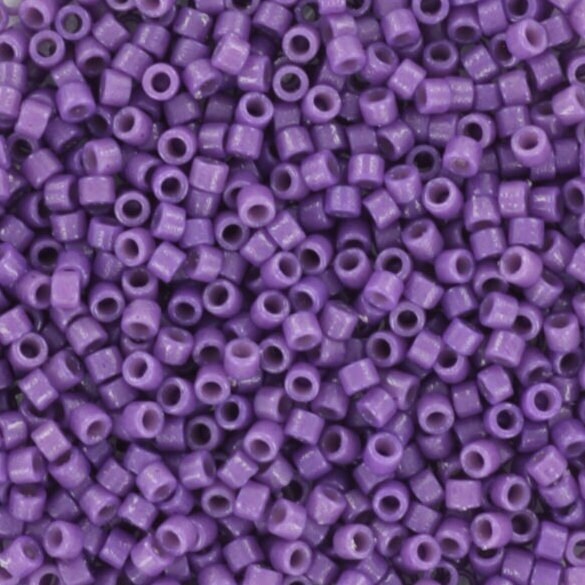 Miyuki Delica beads duracoat opaque dyed anemone, dark purple, 5g 11/0 DB color 2140, cylindrical beads, DB 2140 dark violet