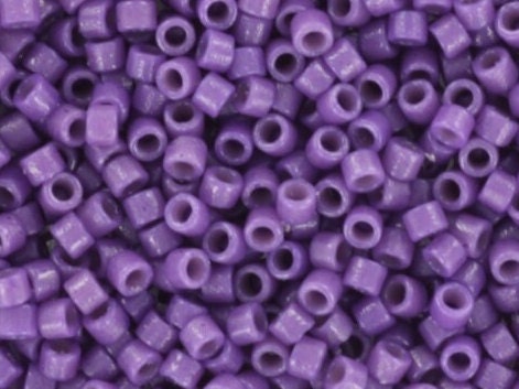 Miyuki Delica beads duracoat opaque dyed anemone, dark purple, 5g 11/0 DB color 2140, cylindrical beads, DB 2140 dark violet