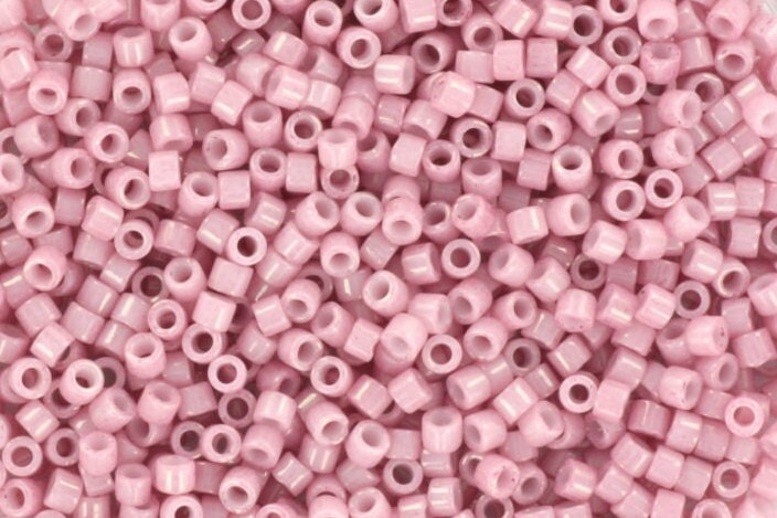 Miyuki Delica beads opaque luster antique rose, 5g 11/0 color DB 210, cylindrical beads, light pink beads, opaque glazed pink, color DB0210