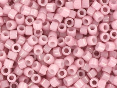 Miyuki Delica beads opaque luster antique rose, 5g 11/0 color DB 210, cylindrical beads, light pink beads, opaque glazed pink, color DB0210