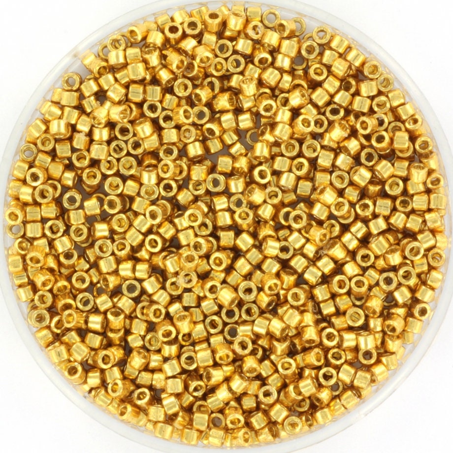 Miyuki Delica beads duracoat galvanized gold, 5g 11/0 DB 1832, beads for jewelry making, beads from japan, uniform cylindrical beads