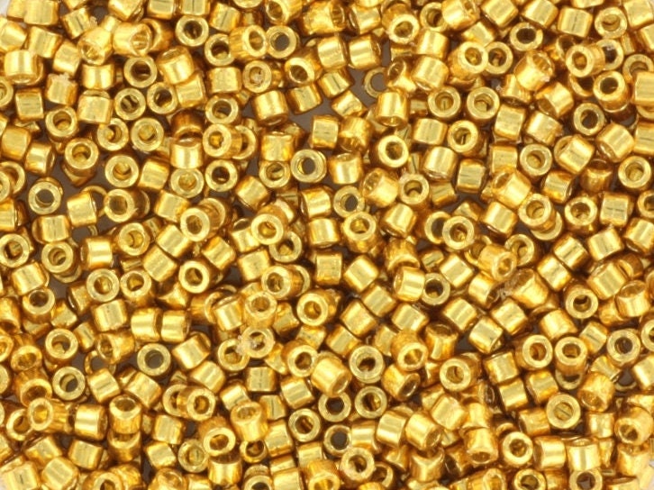 Miyuki Delica beads duracoat galvanized gold, 5g 11/0 DB 1832, beads for jewelry making, beads from japan, uniform cylindrical beads