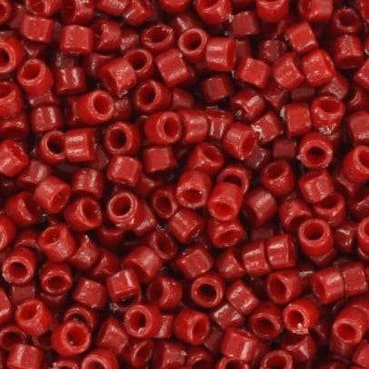 Miyuki Delica beads duracoat opaque dyed jujube red, 5g 11/0 color DB 2119, cylindrical beads, Miyuki dark red beads, Miyuki beads 2119