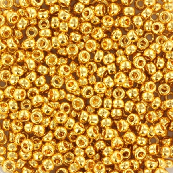 10g Miyuki seed beads 24kt gold plated, size 11/0 color 191, beads from japan, round rocailles, small gold plated beads, Miyuki round beads