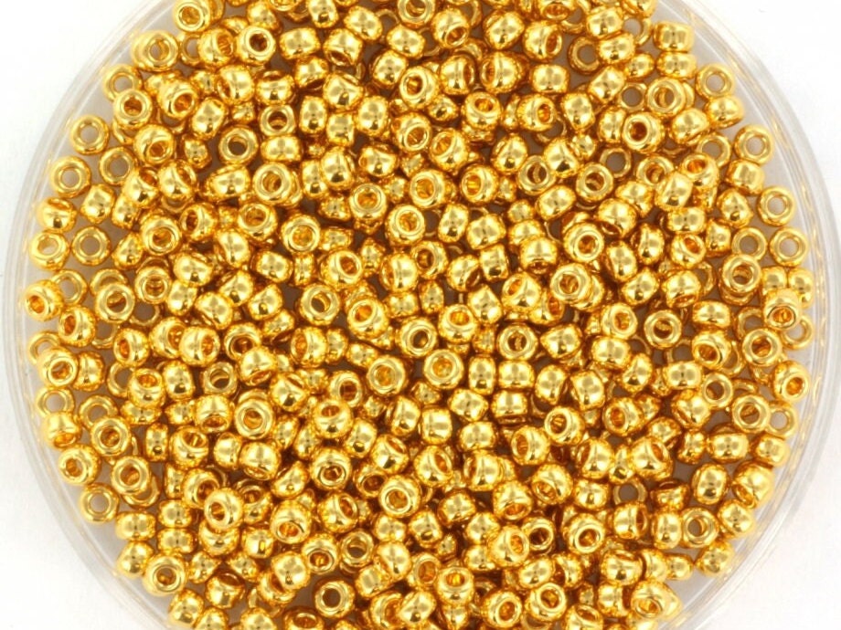 10g Miyuki seed beads 24kt gold plated, size 11/0 color 191, beads from japan, round rocailles, small gold plated beads, Miyuki round beads