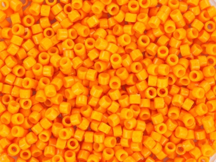 Miyuki Delica beads duracoat opaque dyed kumquat, 5g 11/0 color DB 2104, cylindrical beads, Miyuki orange beads, Miyuki seed beads orange