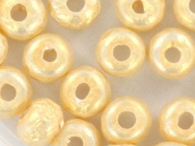 10g Miyuki seed beads 6/0, baroque cream 3952, japanese beads, large metallic beads, size 4mm, Miyuki pony beads, Miyuki off white beads