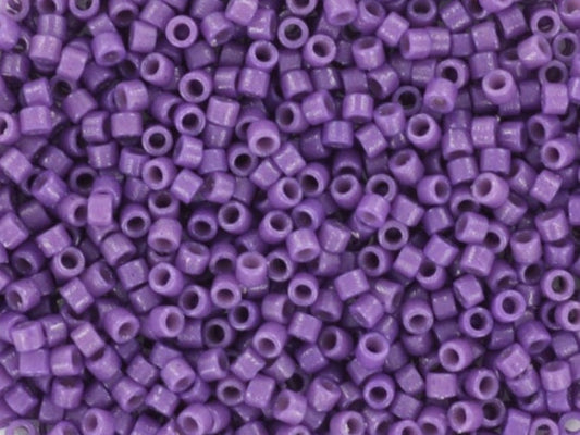 Miyuki Delica beads duracoat opaque dyed anemone, dark purple, 5g 11/0 DB color 2140, cylindrical beads, DB 2140 dark violet