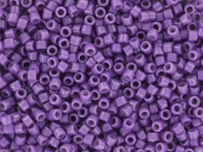 Miyuki Delica beads duracoat opaque dyed anemone, dark purple, 5g 11/0 DB color 2140, cylindrical beads, DB 2140 dark violet