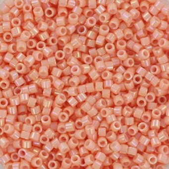 Miyuki Delica beads opaque luster tea rose, 5g 11/0 color DB 207, cylindrical beads, light pink beads, opaque glazed pink, color DB0207