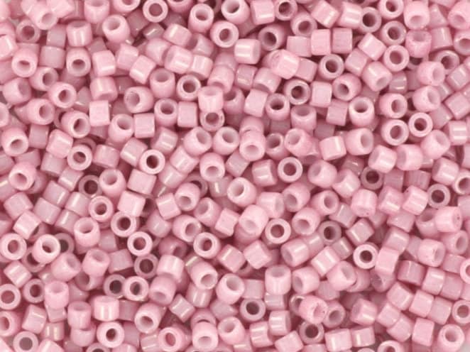 Miyuki Delica beads opaque luster antique rose, 5g 11/0 color DB 210, cylindrical beads, light pink beads, opaque glazed pink, color DB0210