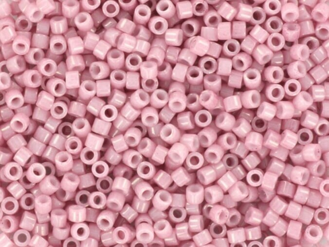 Miyuki Delica beads opaque luster antique rose, 5g 11/0 color DB 210, cylindrical beads, light pink beads, opaque glazed pink, color DB0210