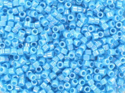 Miyuki Delica beads opaque ab turquoise blue, 5g 11/0 color DB 164, cylindrical beads, turquoise blue Miyuki, light blue DB164