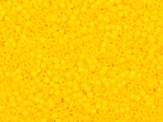 Miyuki Delica beads opaque canary yellow, 5g 11/0 color DB1132, cylindrical beads, dark yellow Miyuki DB 1132