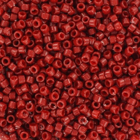 Miyuki Delica beads duracoat opaque dyed jujube red, 5g 11/0 color DB 2119, cylindrical beads, Miyuki dark red beads, Miyuki beads 2119