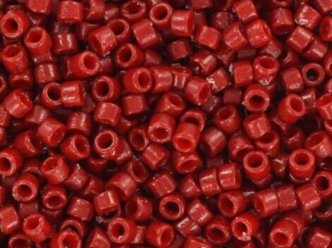 Miyuki Delica beads duracoat opaque dyed jujube red, 5g 11/0 color DB 2119, cylindrical beads, Miyuki dark red beads, Miyuki beads 2119