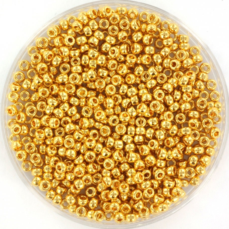 10g Miyuki seed beads 24kt gold plated, size 11/0 color 191, beads from japan, round rocailles, small gold plated beads, Miyuki round beads