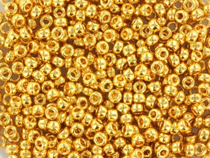 10g Miyuki seed beads 24kt gold plated, size 11/0 color 191, beads from japan, round rocailles, small gold plated beads, Miyuki round beads