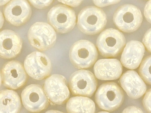 10g Miyuki seed beads 6/0, baroque white 3951, japanese beads, large white luster beads, size 4mm, Miyuki pony beads