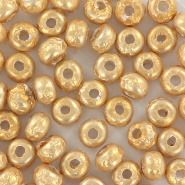 10g Miyuki seed beads 6/0, baroque gold 3953, japanese beads, large metallic beads, size 4mm, Miyuki pony beads, Miyuki gold beads