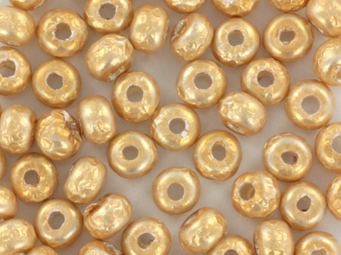 10g Miyuki seed beads 6/0, baroque gold 3953, japanese beads, large metallic beads, size 4mm, Miyuki pony beads, Miyuki gold beads