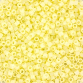 Miyuki Delica beads opaque butter cream, 5g size 11/0 color 1491, Japanese beads, cylindrical beads, light yellow Miyuki, Miyuki DB1491