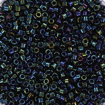 Miyuki Delica beads metallic iris dark blue, color DB 2, 5g size 11/0, japanese beads, Miyuki DB2, Miyuki cylindrical beads