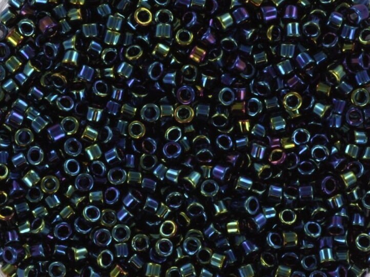 Miyuki Delica beads metallic iris dark blue, color DB 2, 5g size 11/0, japanese beads, Miyuki DB2, Miyuki cylindrical beads