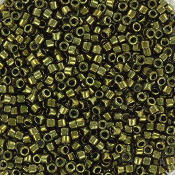 Miyuki Delica beads metallic olive green, color DB 0011, 5g size 11/0, japanese beads, Miyuki DB-11, Miyuki cylindrical beads, dark green